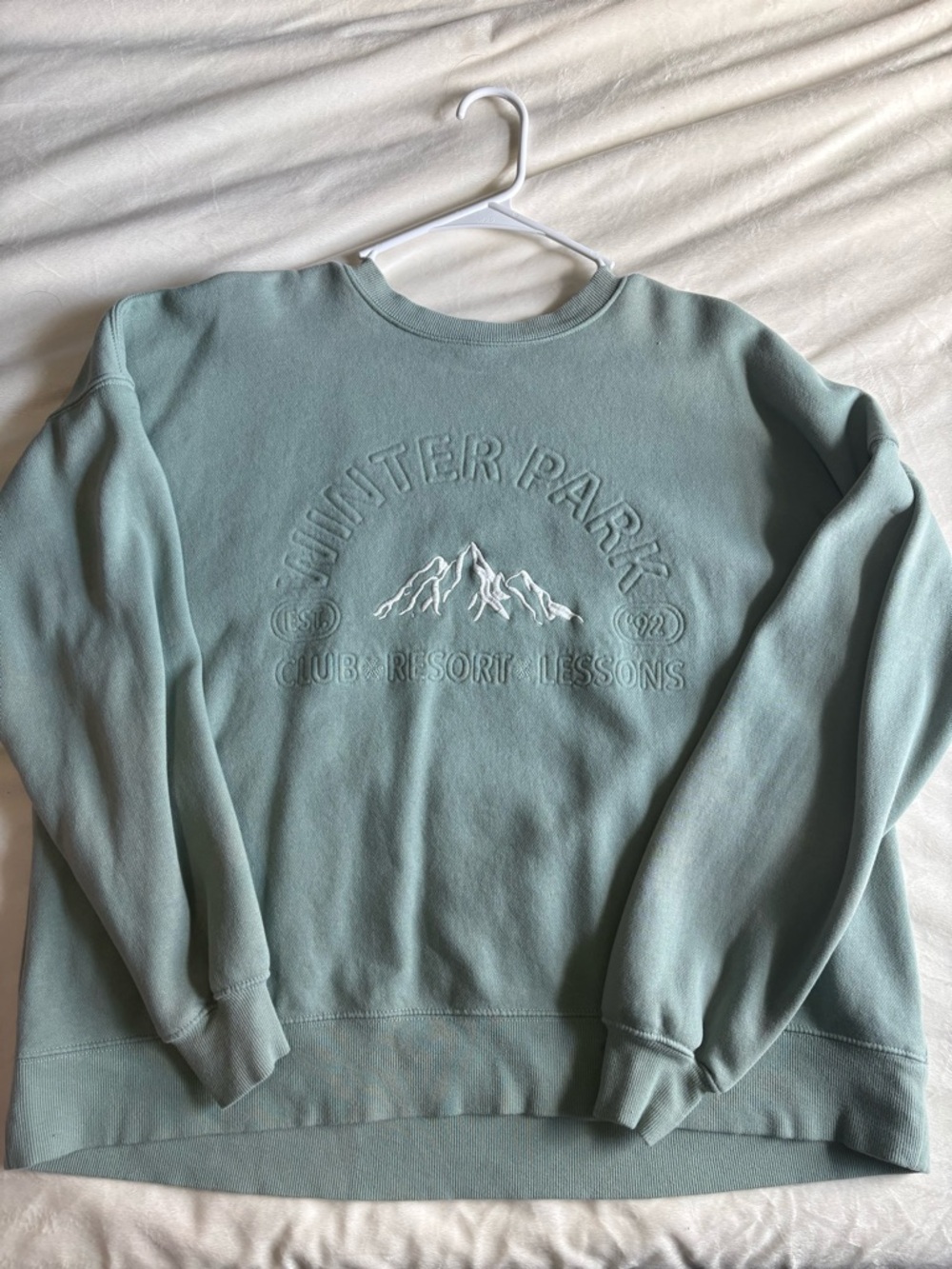 wild fable Mint Green Embroidered Crewneck Sweatshirt